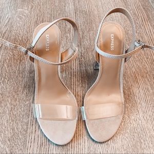Express nude and clear Strappy Heel